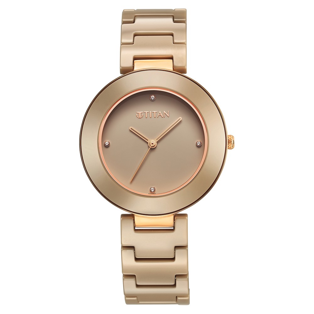 Buy Online Titan Purple Ceramics Pink Dial Analog Ceramic Strap