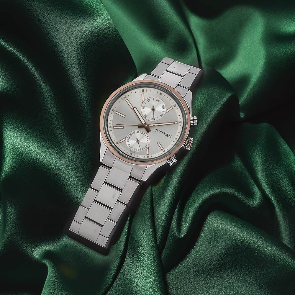 ＶKONG02 Buy Online Titan Workwear Quartz Multifunction Silver Dial