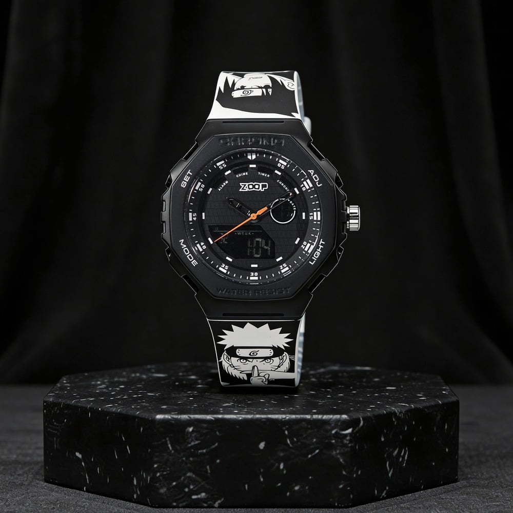 Buy Online Zoop Naruto Ana-Digi Watch with Black Case and Black