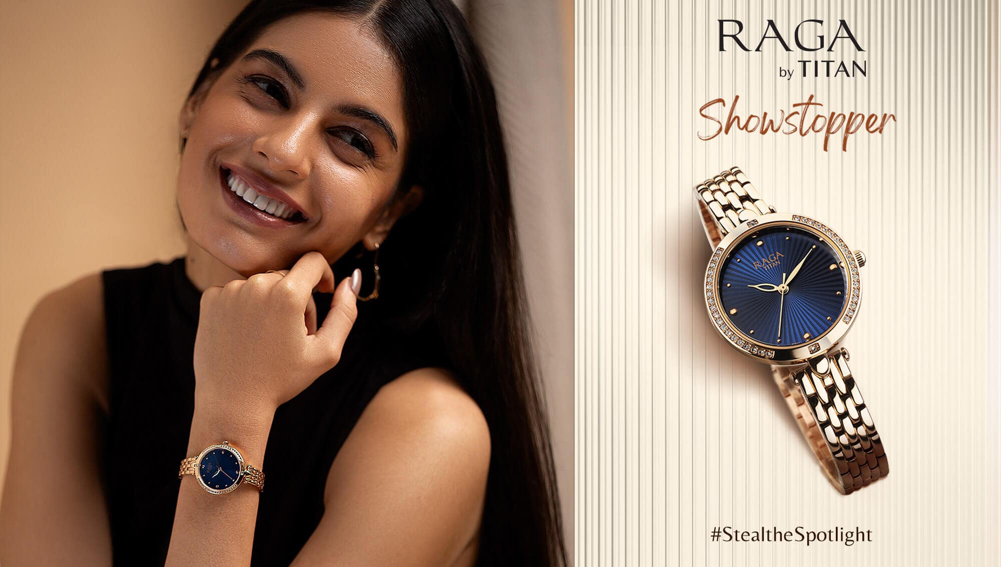 Buy Online Titan Raga Showstopper Quartz Analog Rose Gold Dial Metal Buy Online Titan Raga Showstopper Quartz Analog Rose Gold Dial Metal