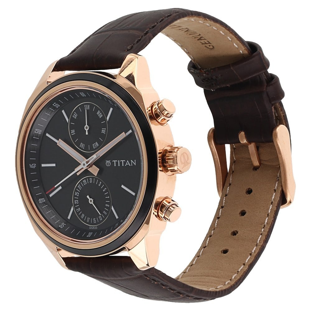 nyalon Titan Xylys Quartz Analog Green Dial Watch for Men-NS40035YM03E