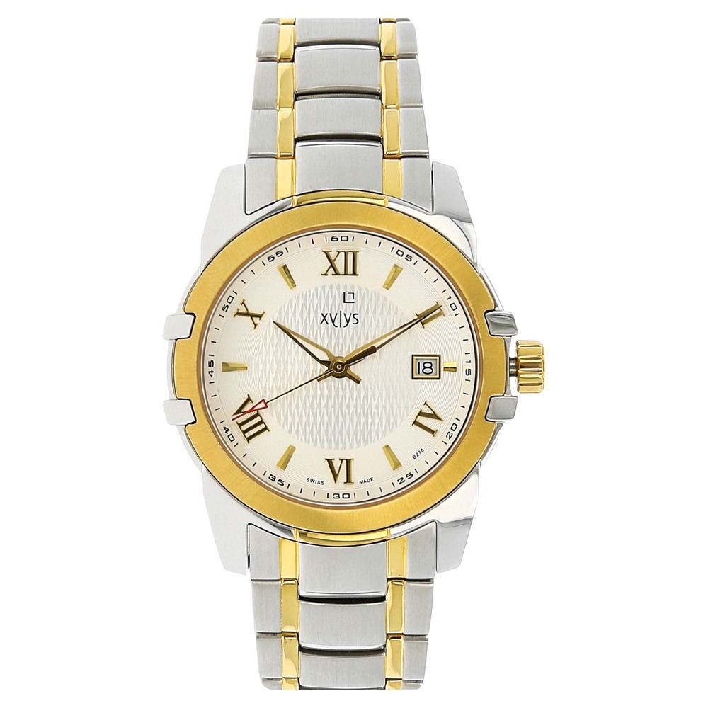 Buy Online Xylys Swiss Analog with Date Silver Metal Strap and