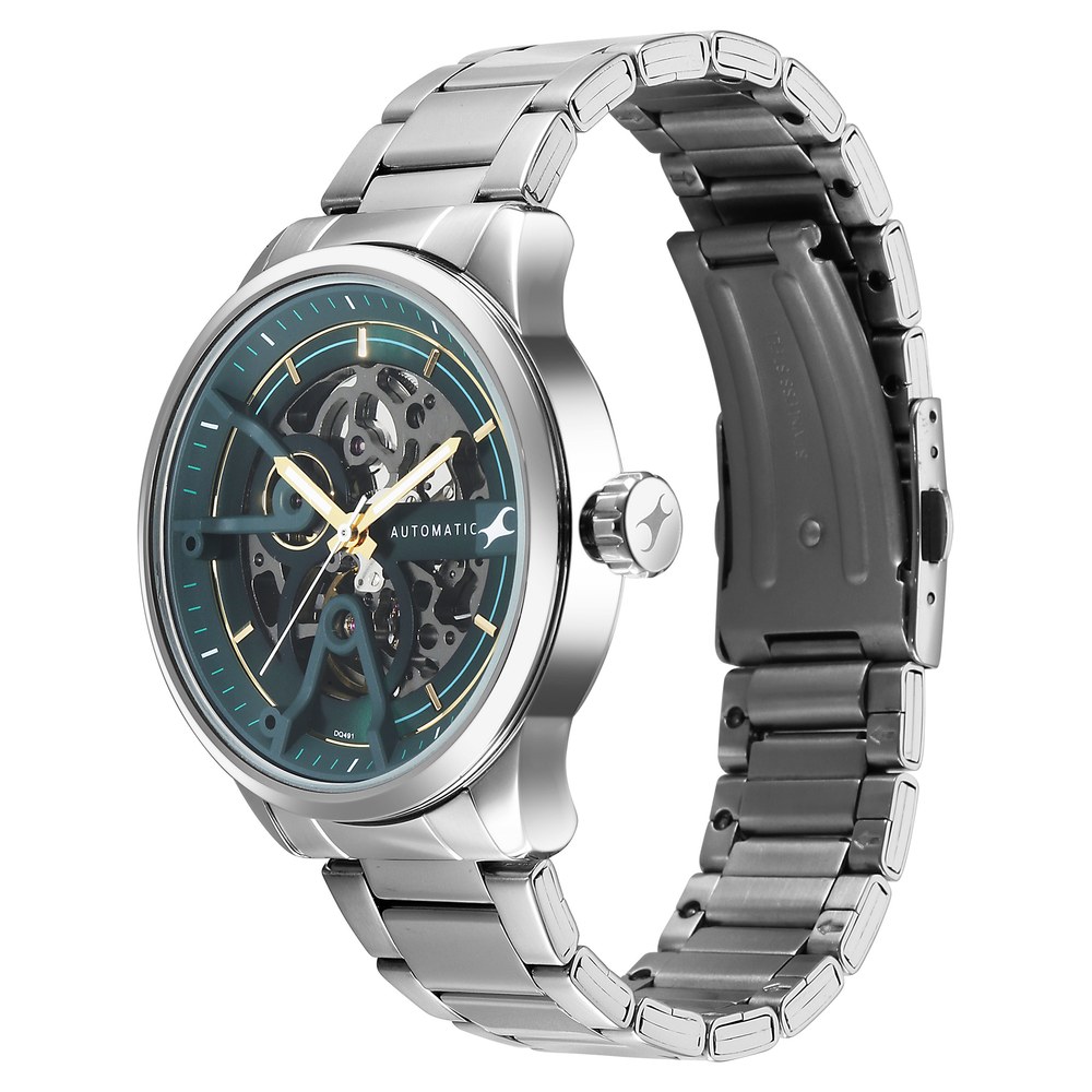 Buy Online Fastrack Automatics Green Dial Silver Metal Strap Automatic ...