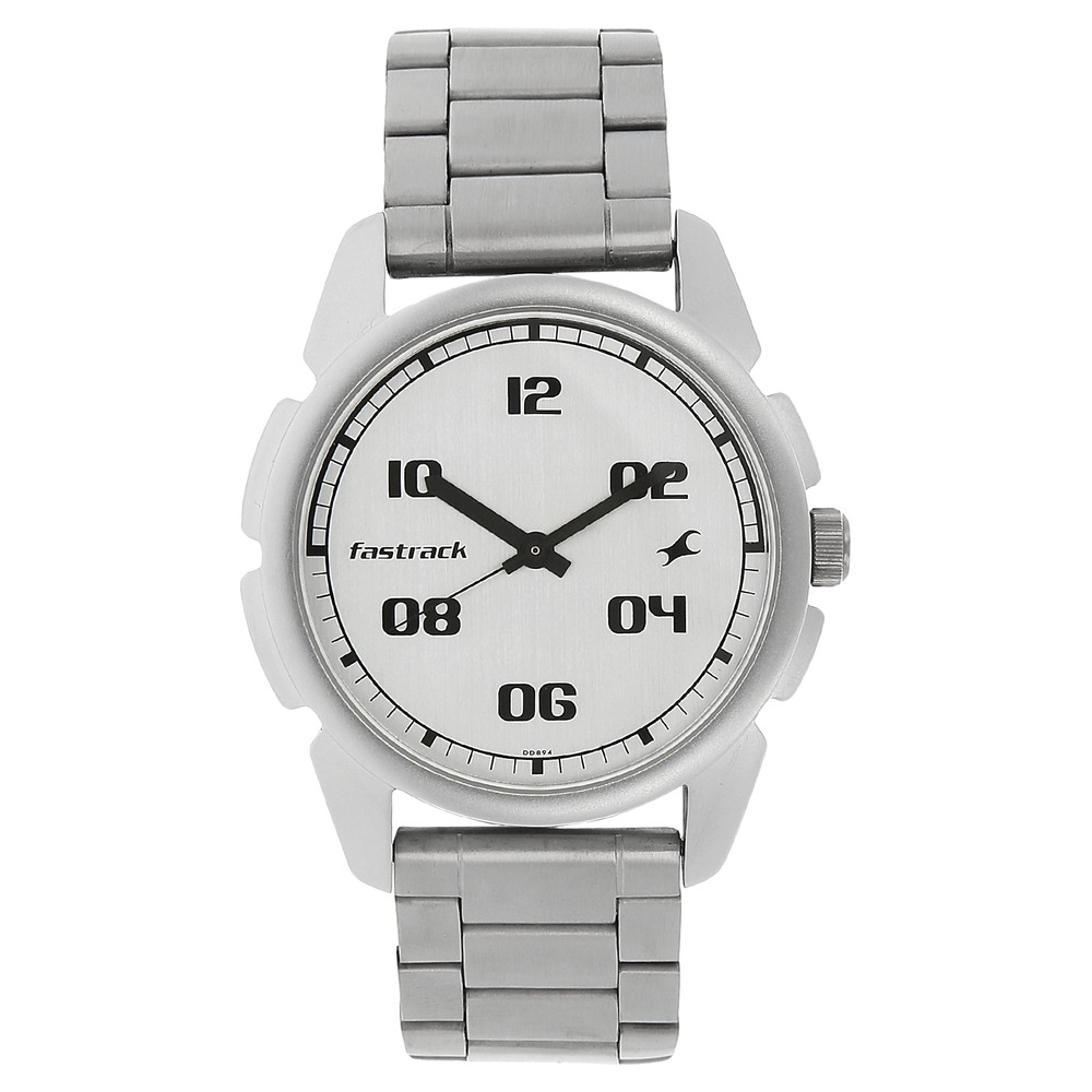 Buy Online Fastrack Quartz Analog Silver Dial Stainless Steel Strap ...