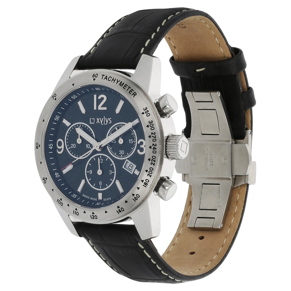 Buy Online Xylys Quartz Chronograph Blue Dial Leather Strap Watch for