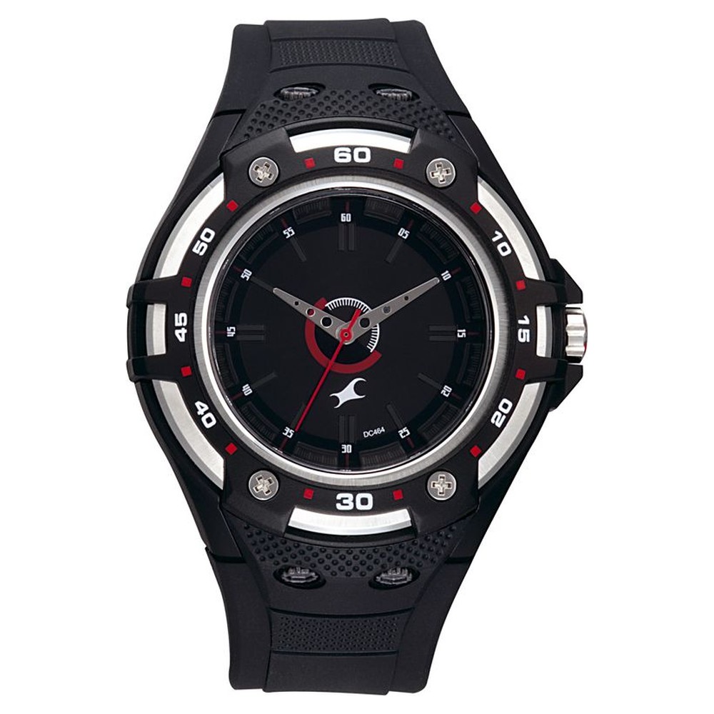 Buy Online Fastrack Quartz Analog Black Dial Plastic Strap Watch for Guys 9332pp04 Titan