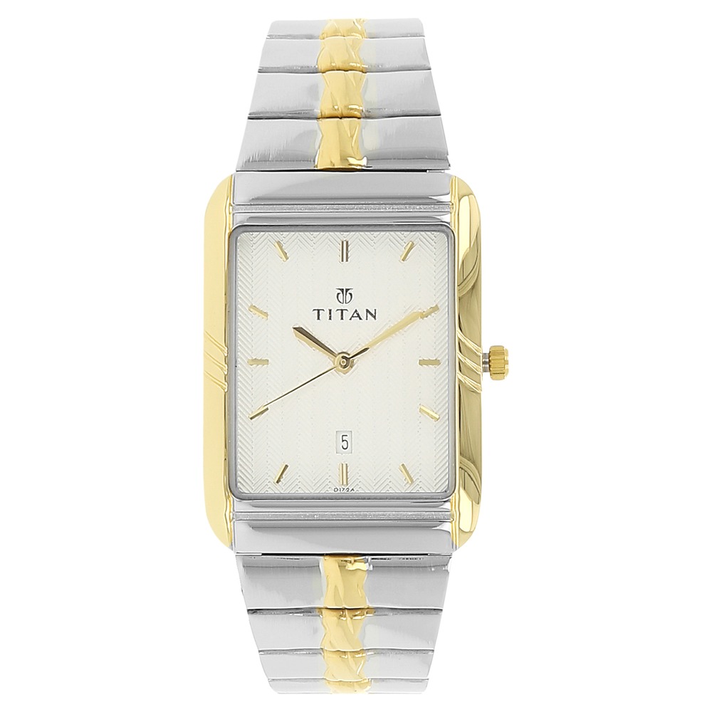 Buy Online Titan Analog with Date Silver Dial Stainless Steel Strap watch for Men nk9317bm01 Titan