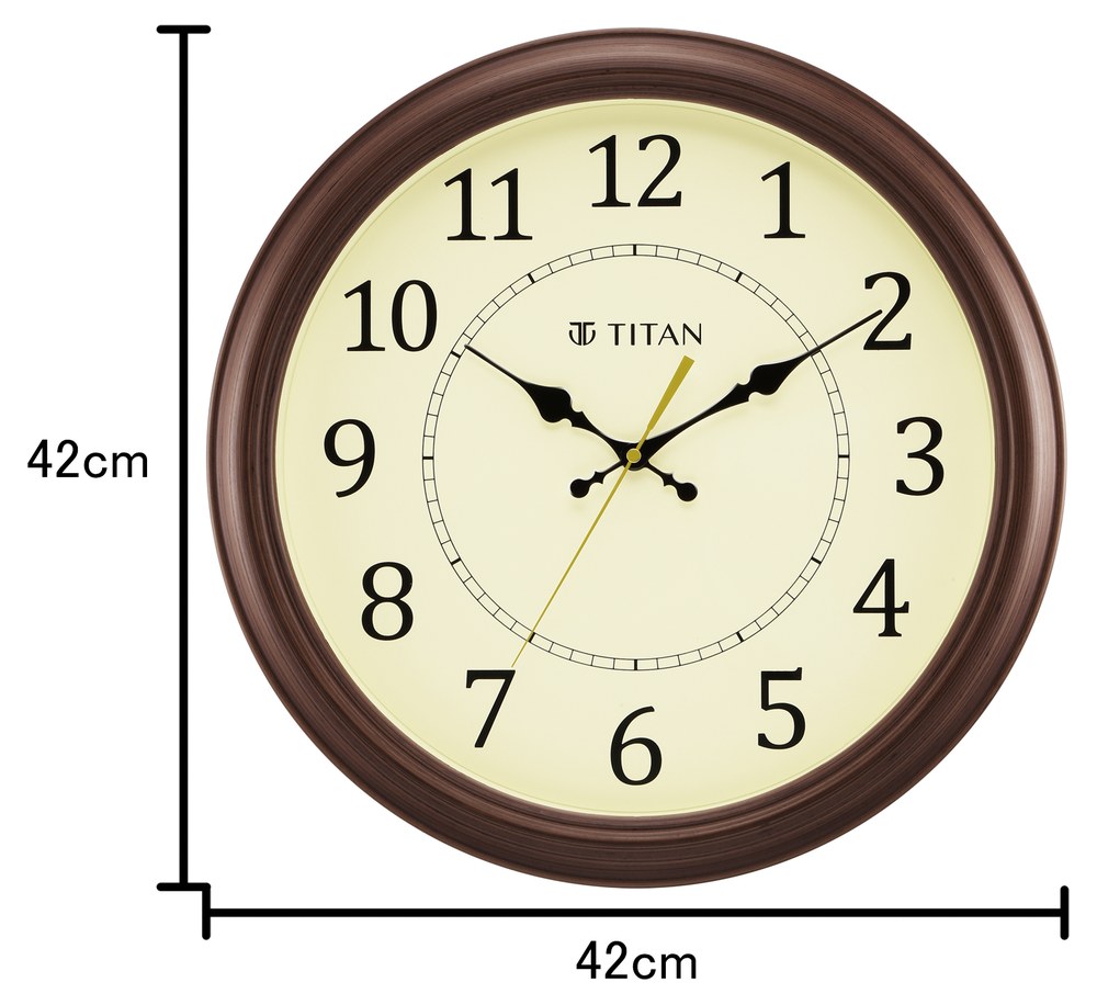 Buy Online Titan Classic 42 cm Off-White Wall Clock: Silent Serenity ...