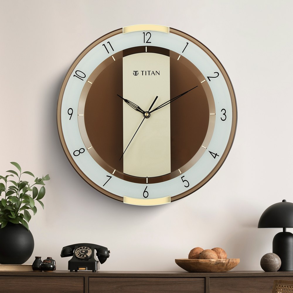Buy Online Titan Contemporary Multicoloured Wall Clock with a