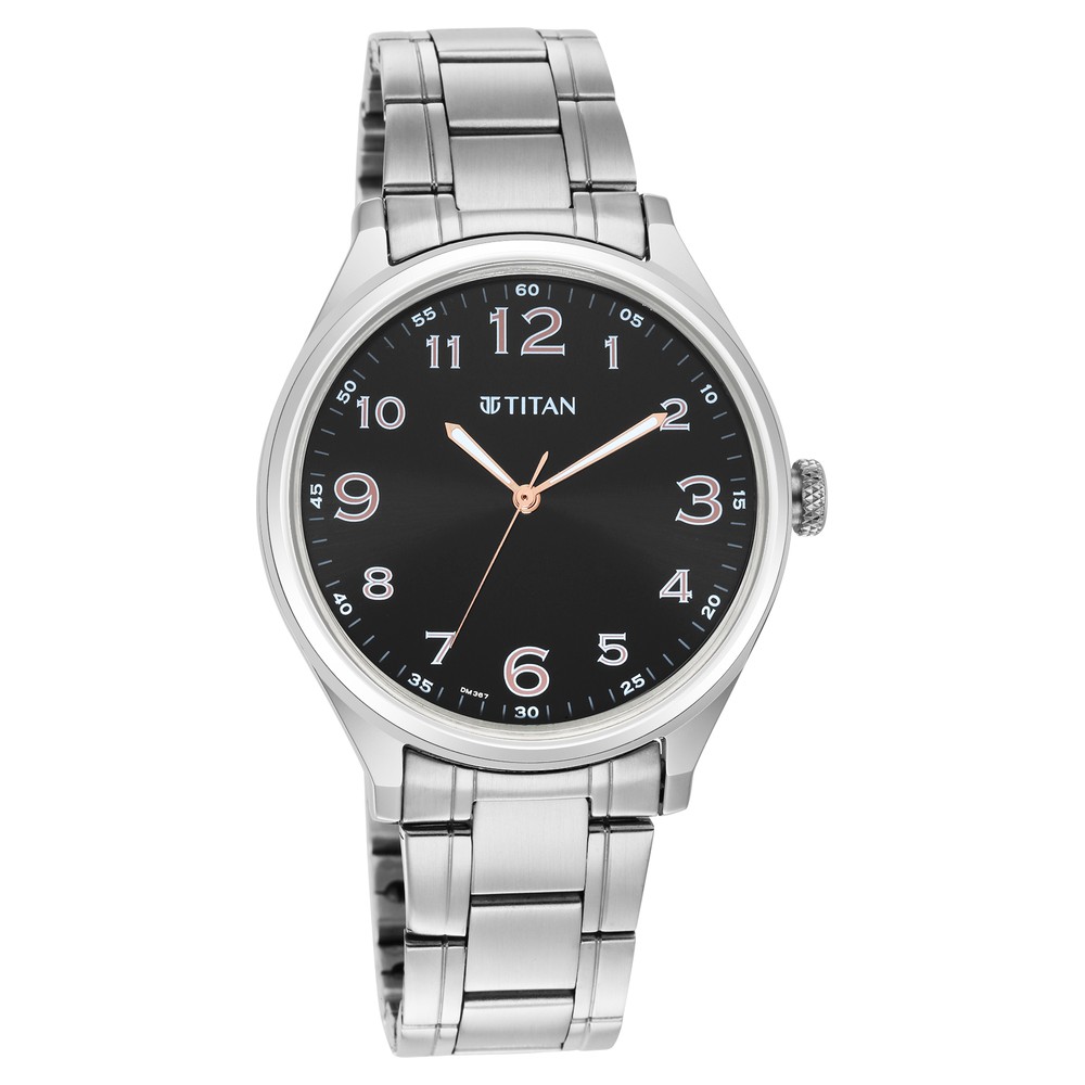 Buy Online Titan TrendsettersBlack Dial Analog Stainless Steel Strap
