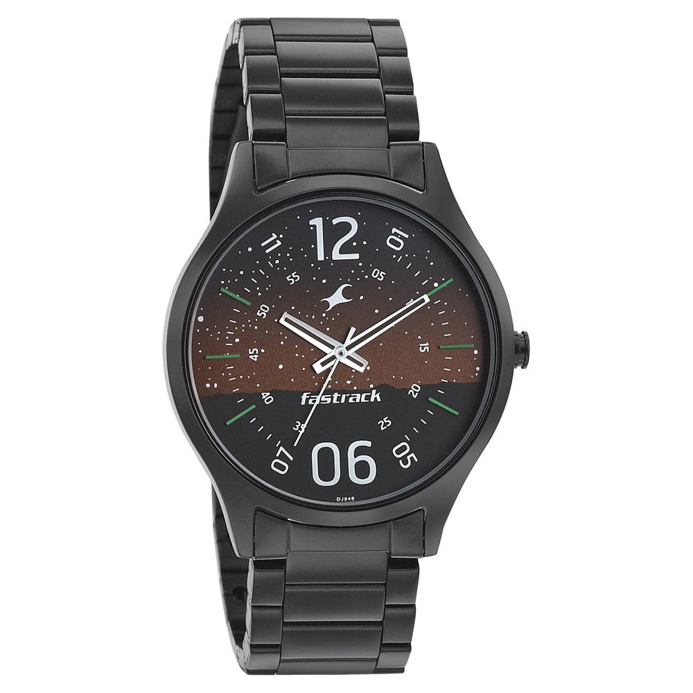 Buy Online Fastrack Space Rover Quartz Analog Brown Dial Stainless ...