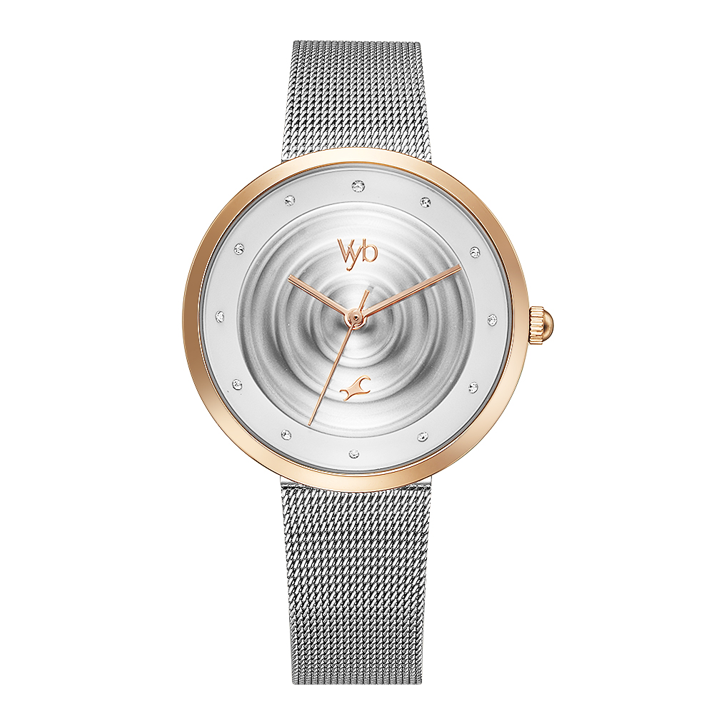 Buy Online Fastrack Vyb Manifester Quartz Analog Silver Dial Stainless Steel Strap Watch for Girls fv60006km02w Titan