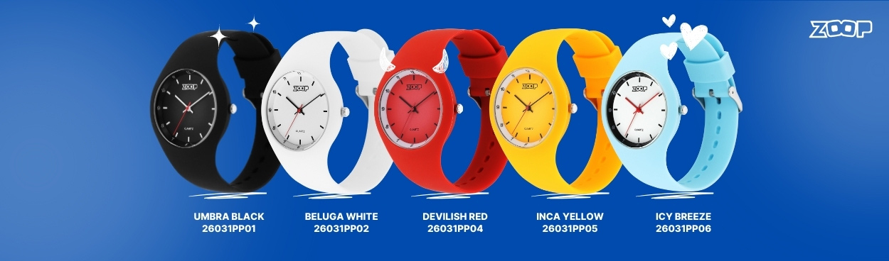 Buy Online Zoop Analog Watch with White Dial & Blue Strap