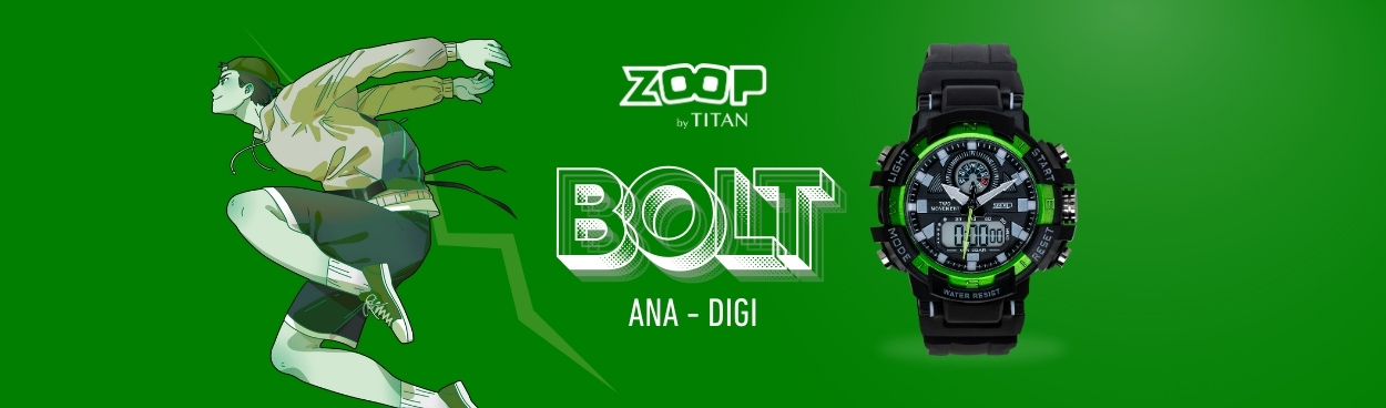 Buy Online Zoop Bolt Ana Digi Watch with Blue and Grey Multi Color