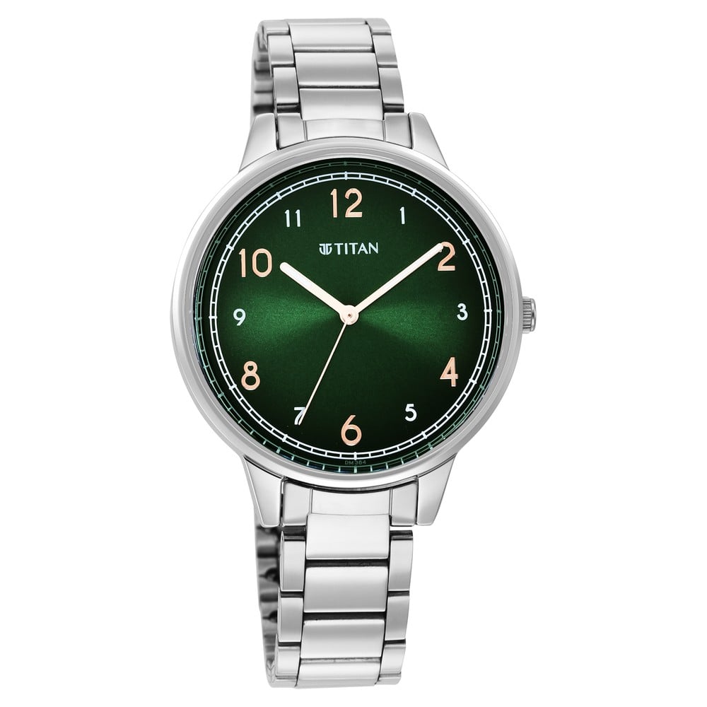 Buy Online Titan Trendsetters Green Dial Analog Stainless Steel Strap