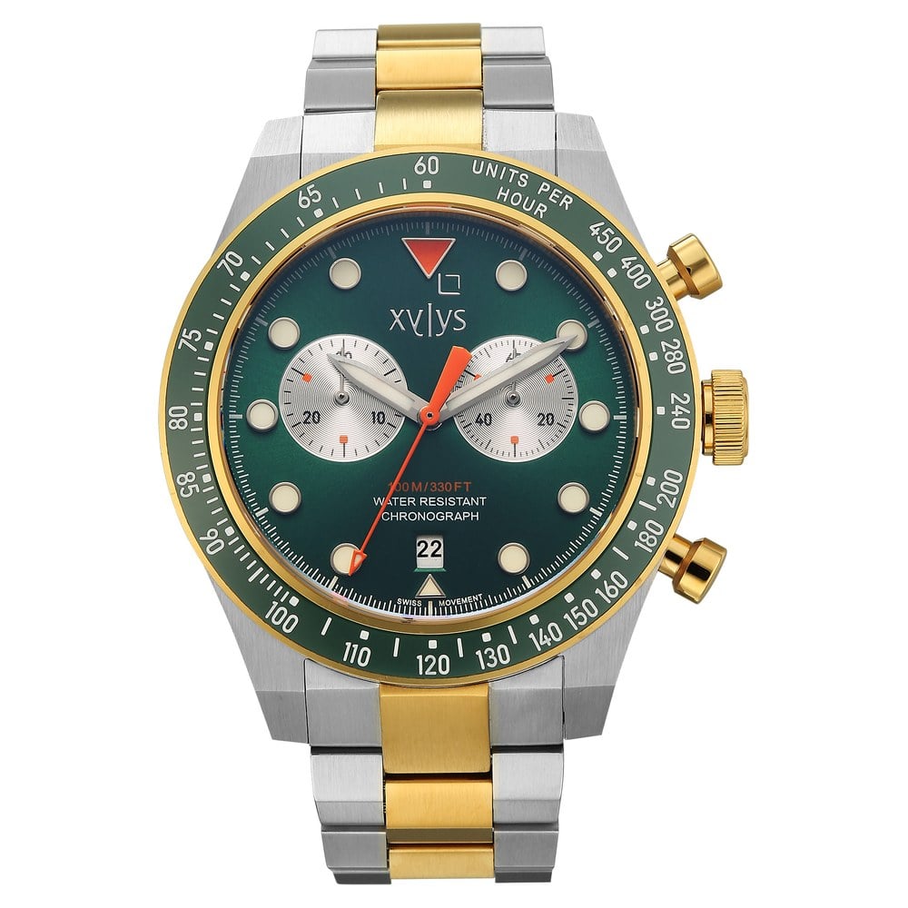 Buy Online Xylys Aurelius Quartz Chronograph Green Dial Two Tones