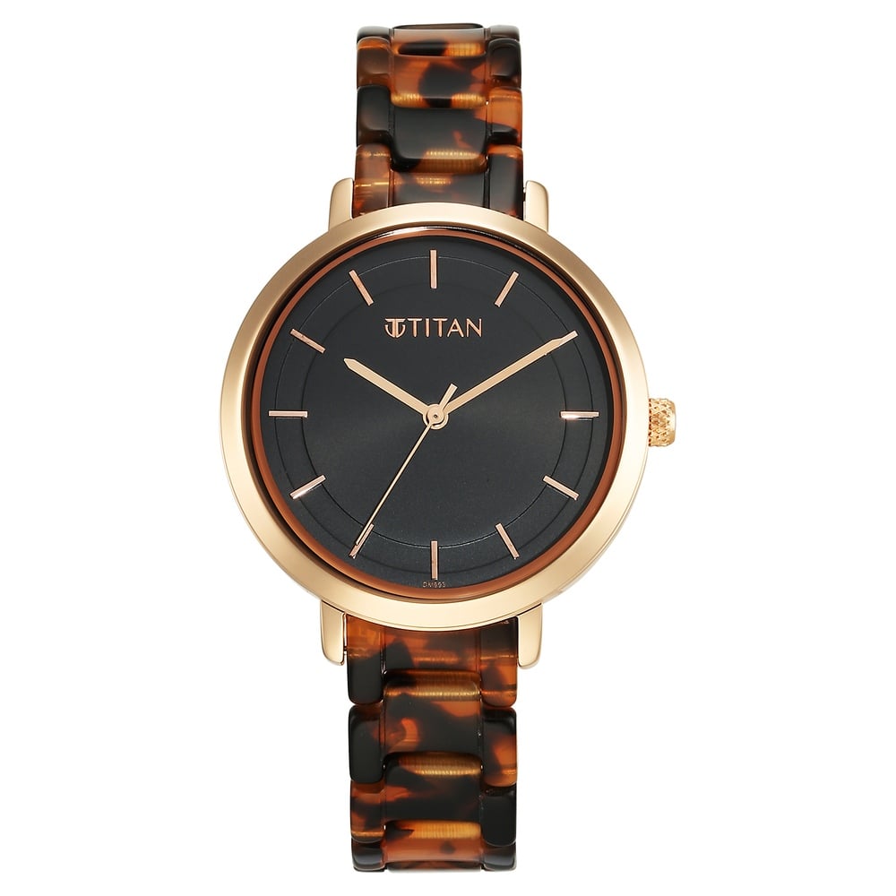 【lovetina】 Buy Online Titan Purple Acetate Quartz Analog Black Dial Brass