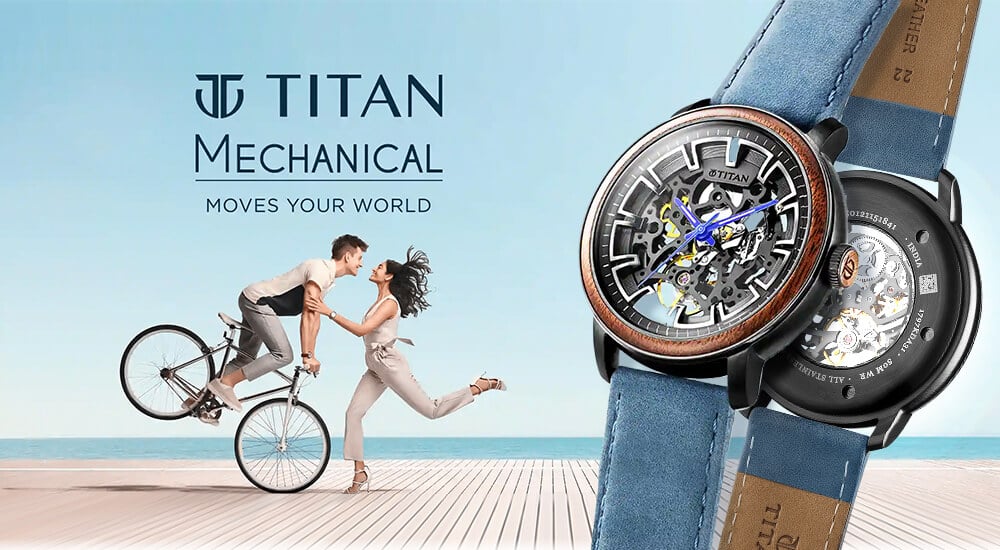 Buy Online Titan Grandmaster Black Dial Automatic Metal Strap