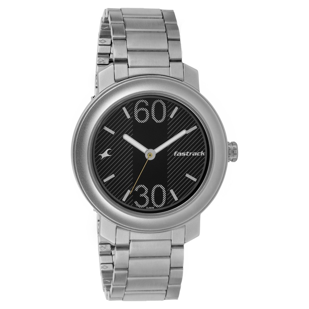 Buy Online Fastrack Quartz Analog Black Dial Stainless Steel Strap