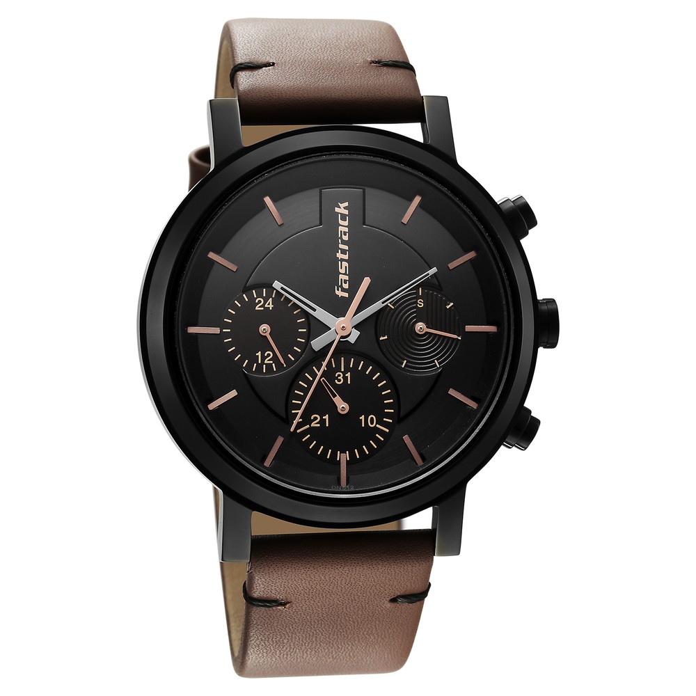 Buy FASTRACK Men Tick Tock 2.0 White Dial Leather Analog Watch