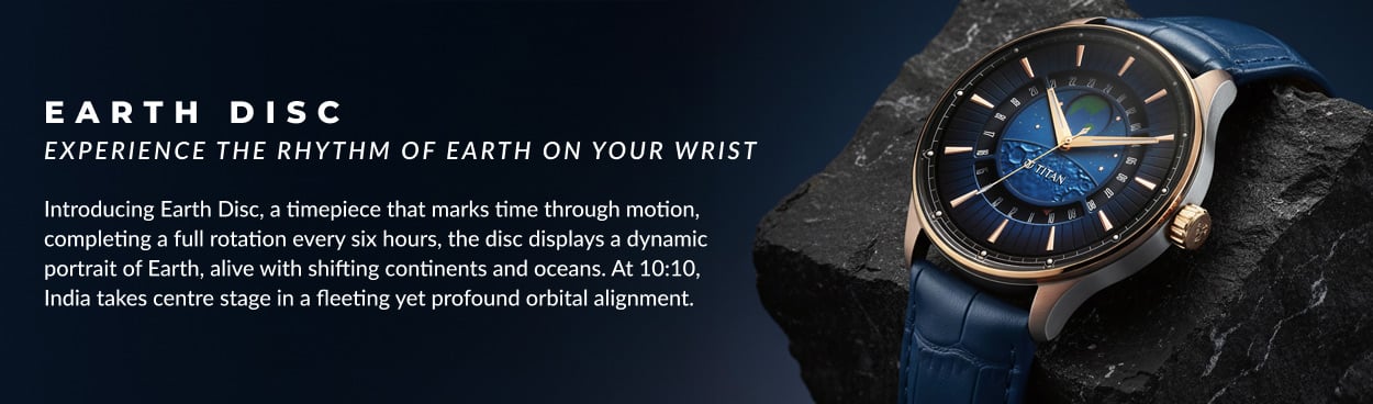 Buy Online Titan Stellar Analog with Earth Disc and Blue Dial Blue