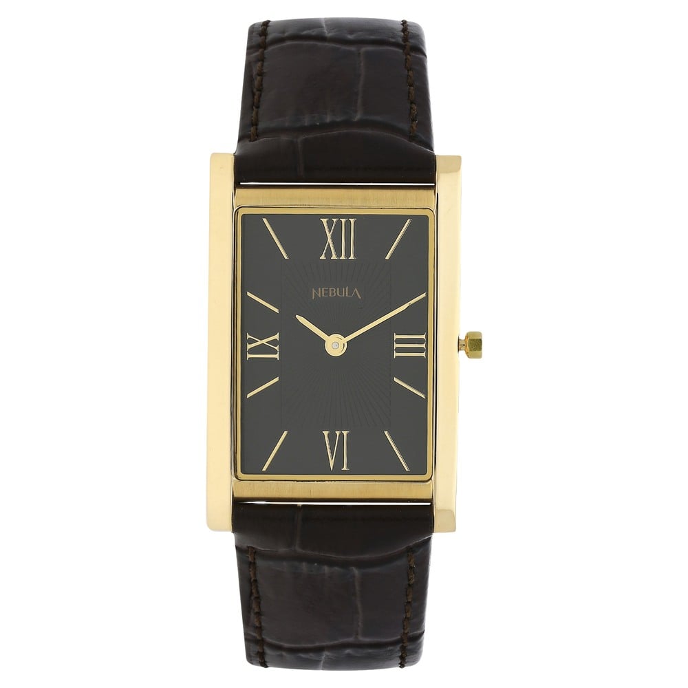 Buy Online Titan Nebula Ultraslim 18k Gold Analog Leather Strap