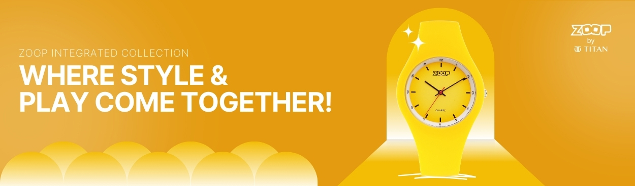 Buy Online Zoop Analog Watch with Yellow Dial & Yellow Strap for